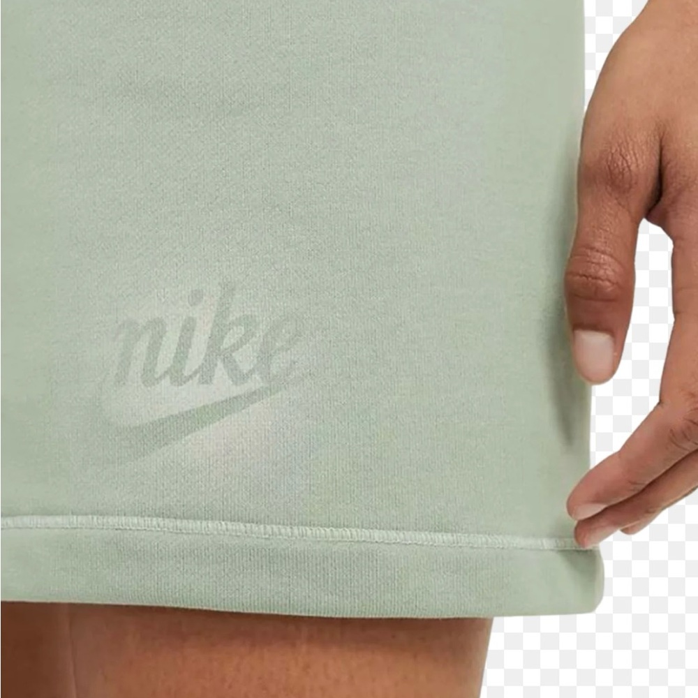 Nike Women's Sportswear High waisted Essential French Terry Shorts Dusty Green - Picture 2 of 10